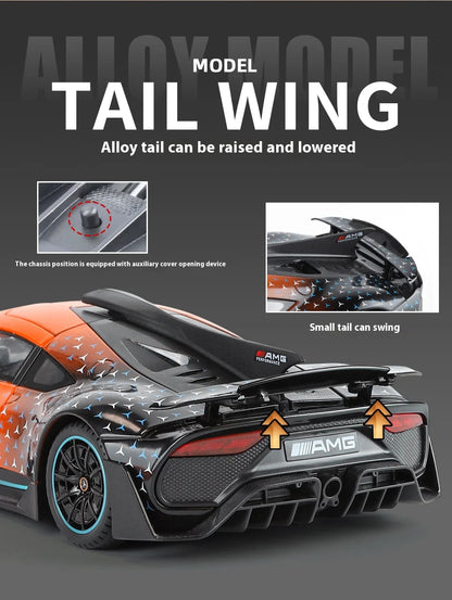 Large 1/18 alloy die-cast AMG-ONE sports car model simulation sound and light adult collection gift
