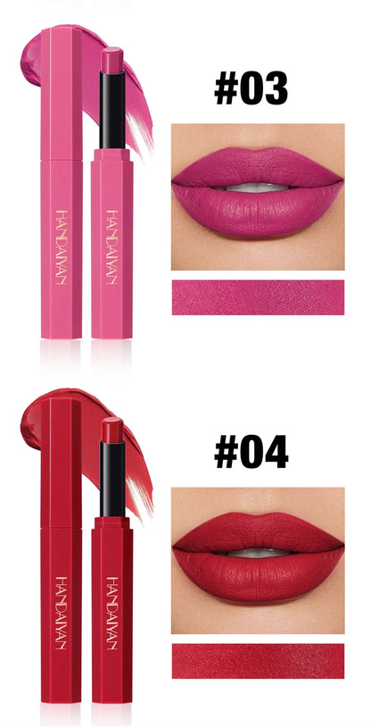 Matte Lipstick Pencil Waterproof Long Lasting Non-Stick Cup Sexy Red Matte Solid Lip Gloss Nude Pink Lipstick Pen Makeup -6 Colors