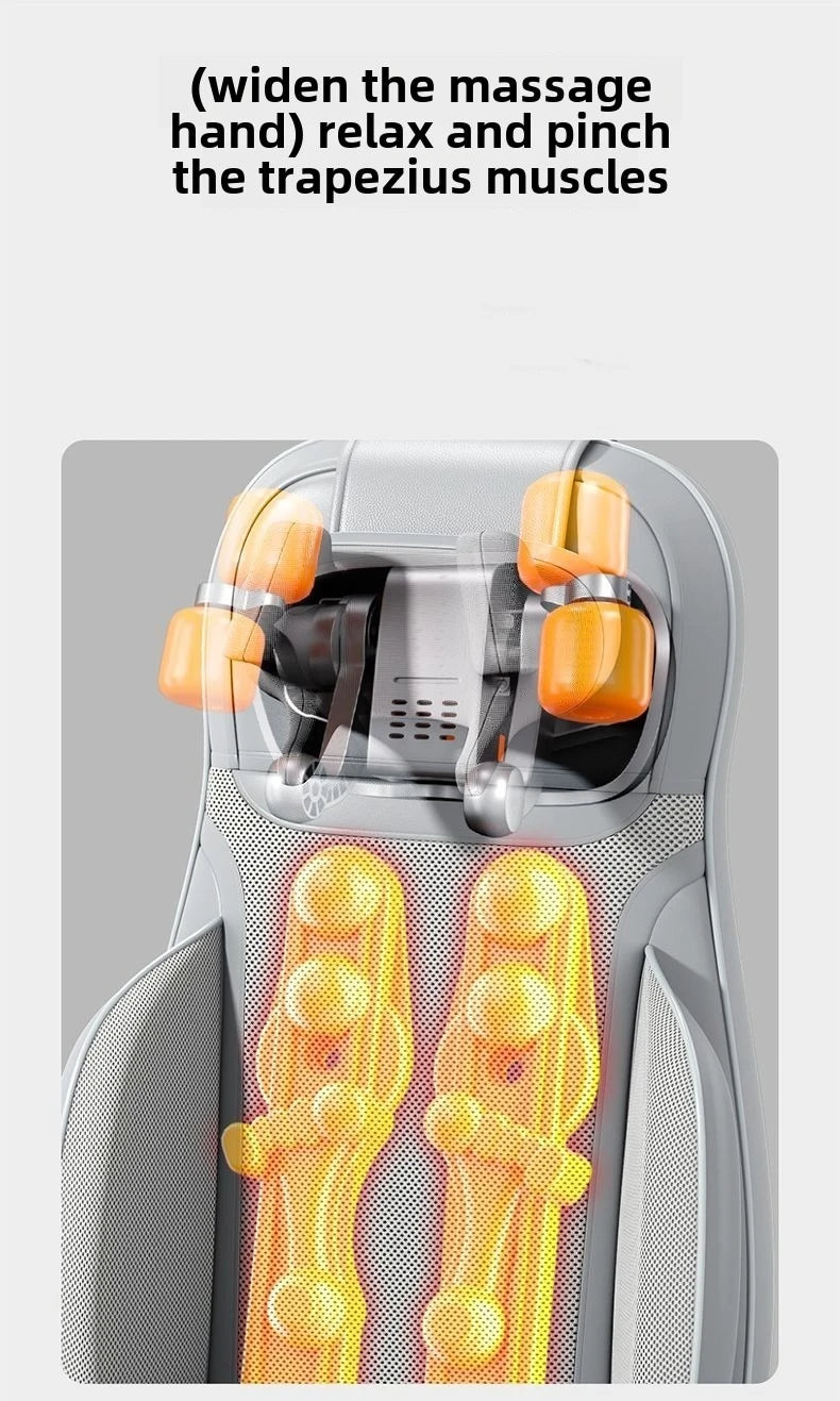 5 Vibrations Waist Hips Electric Back Massager Cervical Massage Chair Seat Cushion for Body Shiatsu Heated Kneading Relaxarion