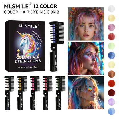 Disposable Hair Color Brush Washable Temporary Dye Comb No Loss Folding Styling Stick For Home DIY Colorful
