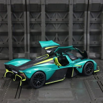 Aston Martin Valkyrie 1:23 Alloy Sports Car Model Diecast Metal Super Racing Vehicle Car Model Sound and Light Toy Gift
