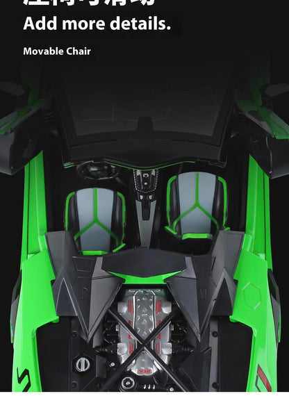 Large 1/18 Aventador SVJ Supercar Model Simulation Interior Details Adult Collection Ornaments