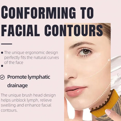 Facial Lymphatic Contour Brush–Ergonomic Dry Brush for Face,Jawline&Chin Sculpting,Lymphatic Massage,Skin Lifting, Anti-Puffine