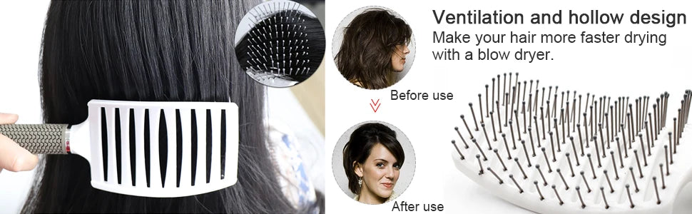 Hair Detangling Massage Brushes Women Magic Hair Scalp Massage Comb Fast Drying Hair Straight Professional hair styling tools