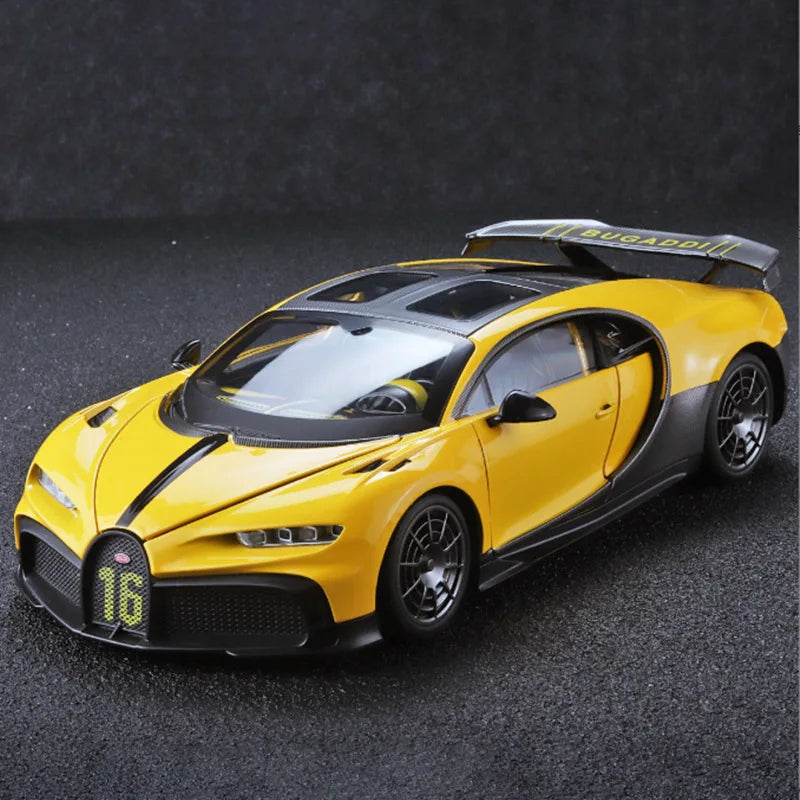 Bugatti Chiron 1:18 PUR SPORT Alloy Sports Model Diecast Metal Racing Car Vehicle Model Sound and Light SimulationToy Gift