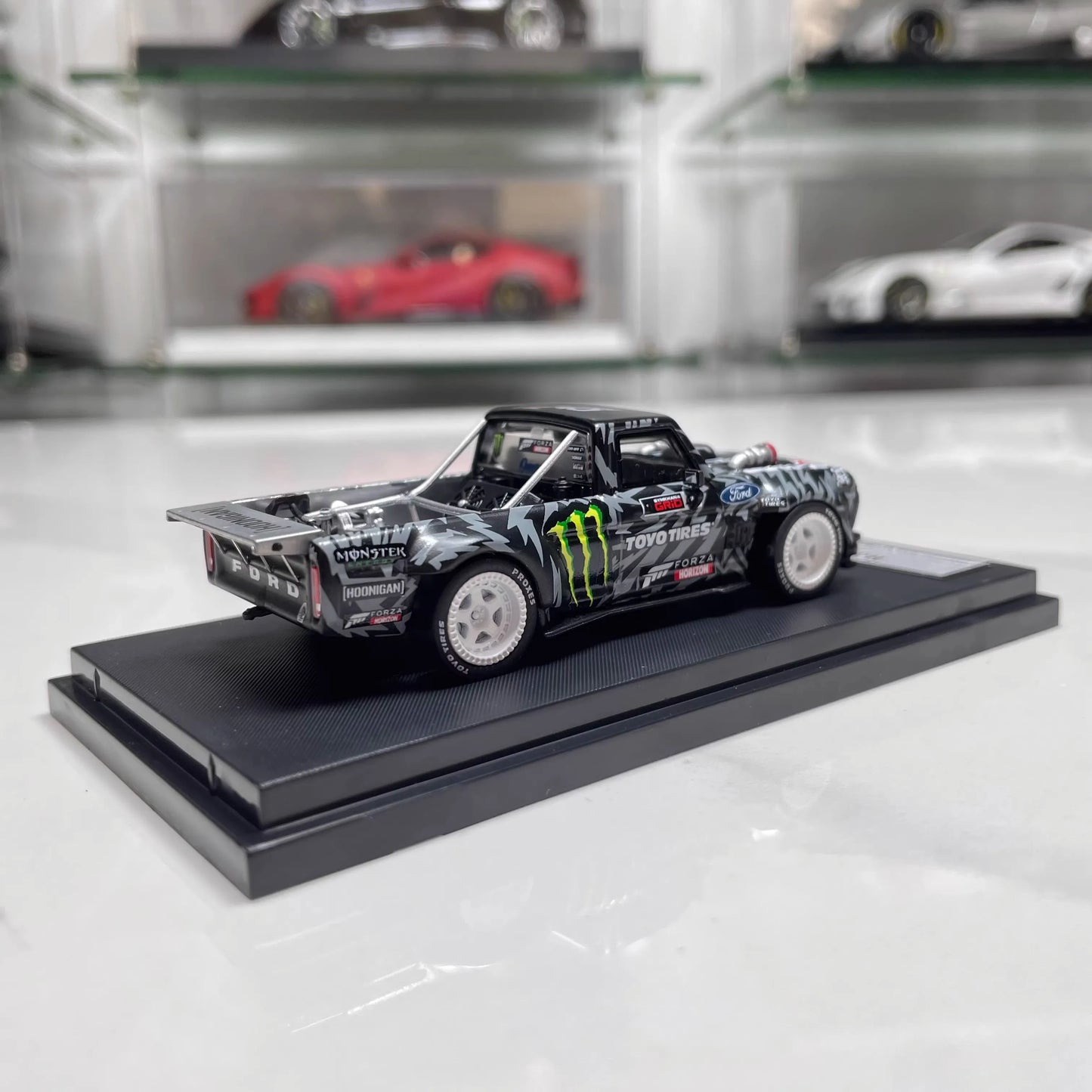 SW 1:64 Mustang Hoonicorn F-150 Monster Energy Tianmen Mountain High Detail Diecast Alloy Car Model Display Collect Perfect Gift