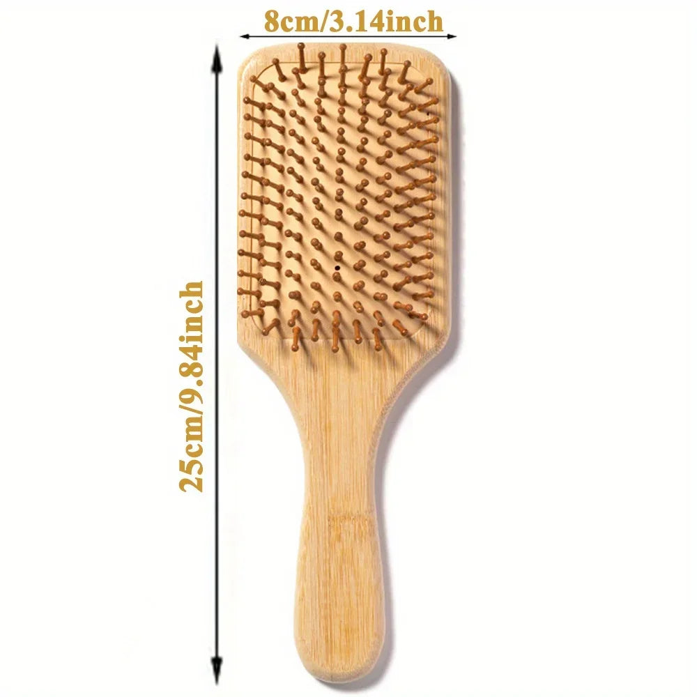 Natural Wood Comb Bamboo Air Cushion Comb High Elastic Head Smooth Hair Not Knotted Practical Comb Hair Loss Massage Brush