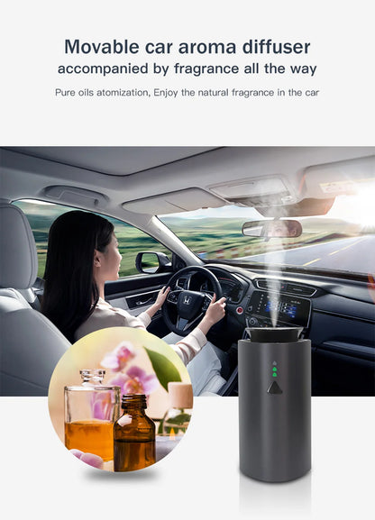 Car Diffuser Humidifier Auto Air Purifier Aromo Air Freshener USB Charging Electric Smell for Home Room Fragrance 1200mAh