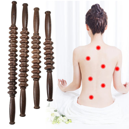 Wooden Exercise Roller Gua Sha Handheld Cellulite Blasters Sports Injury Body Trigger Point Muscle Roller Sticks Massager