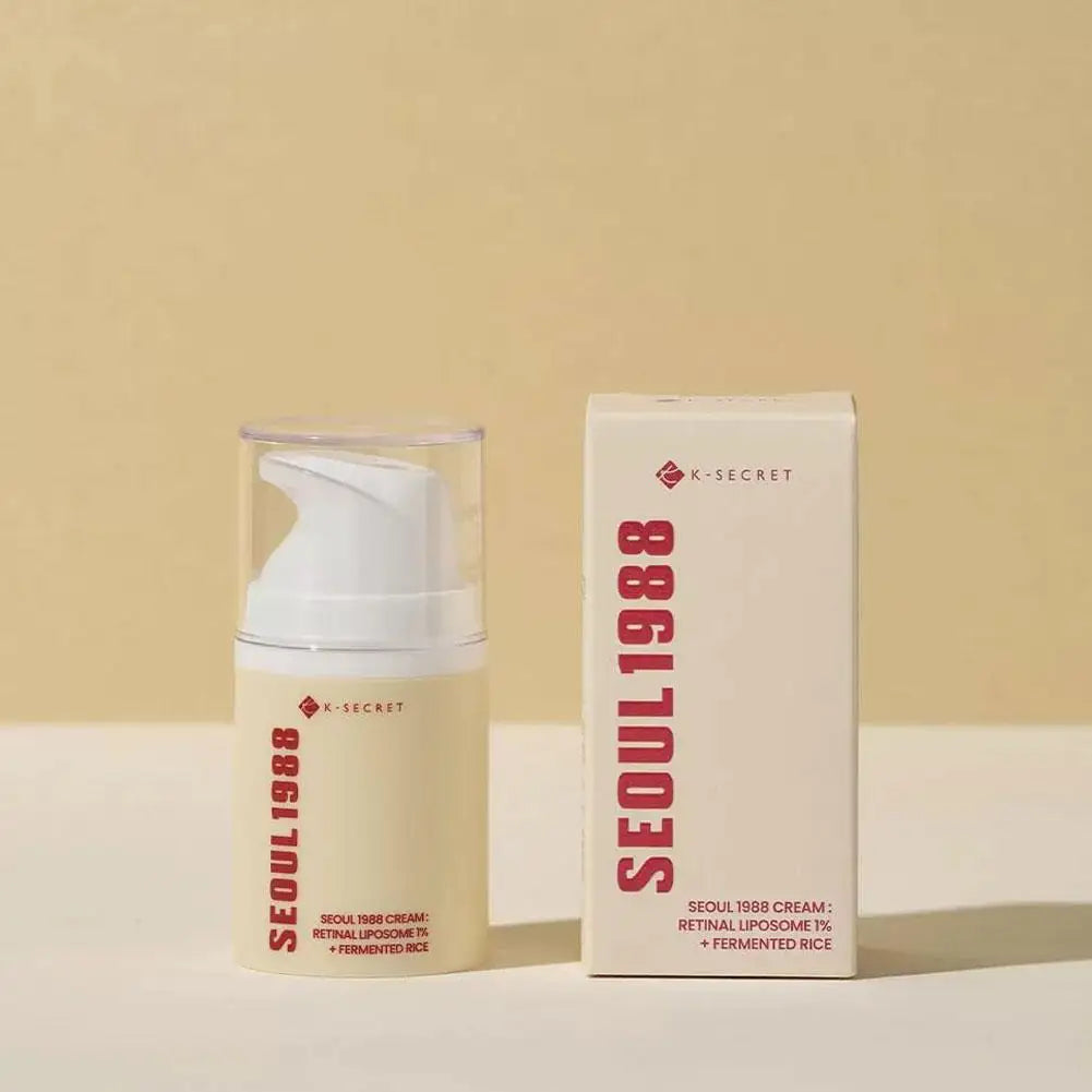 Korean Seoul 1988 Set Retinol Eye Cream Face Serum 2% Black Ginseng Niacinamide Rice VC Improve Closed Comedones Brighten Skin