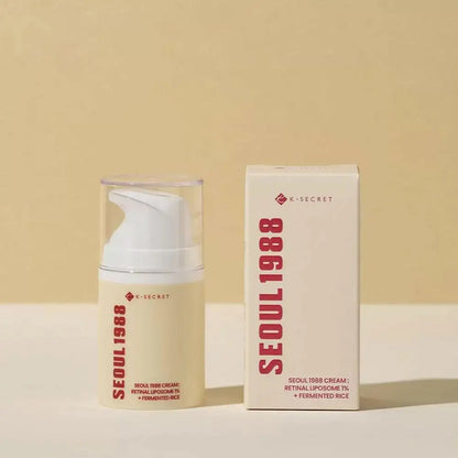 Korean Seoul 1988 Set Retinol Eye Cream Face Serum 2% Black Ginseng Niacinamide Rice VC Improve Closed Comedones Brighten Skin
