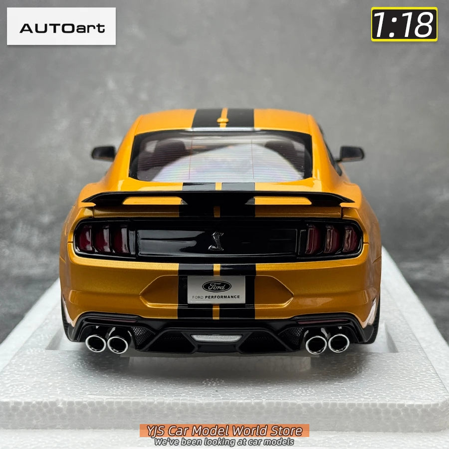 AUTOART New 1/18 scale Ford Mustang Shelby GT500 WHITE SILVER  Sports car model Static display Collection Holiday gift 73097