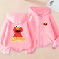 Fashion SESAME STREET Sweatshirts Elmo Zip Up Hoodie Children Clothes Kid Girl Boy Sweatshirt Zipper Hoody Baby Casual Top