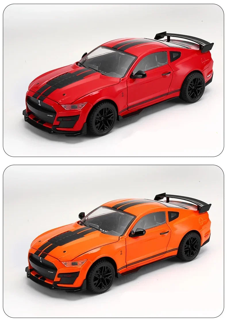 Ford Mustang Shelby GT500 Large Size  Alloy Sports 1:18 Car Model Diecasts Metal Racing Car Model Sound and Light Simulation