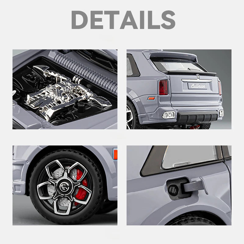 Rolls Royce 1:20 SUV Cullinan Alloy Luxy Car Model Diecast Metal Vehicles Car Model Simulation Sound and Light Gift