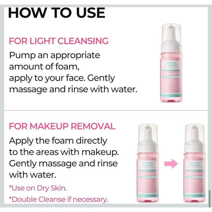 Dr.Melaxin Melting Cleanser - Hypoallergenic Makeup remover with Quick Bubble, Deep Pore Cleansing for all skin type, 150ml