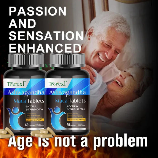 Ashwagandha Capsules Men's Test Booster - Stamina, Endurance, & Strength - 60 Caplets