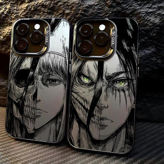 Luxury Hot Anime Attack On Titan Phone Case iPhone 17 16e 15 14 13 12 mini Pro Max X XR 8 7 Air Plus Anti Fall Matte Back Cover