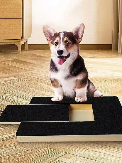 Wooden Dog Nail Scraper - Sandpaper Surface Safe Trimming Sliding Treat Storag, Toy Scratcher,Stress Relief Durable Easy-clean