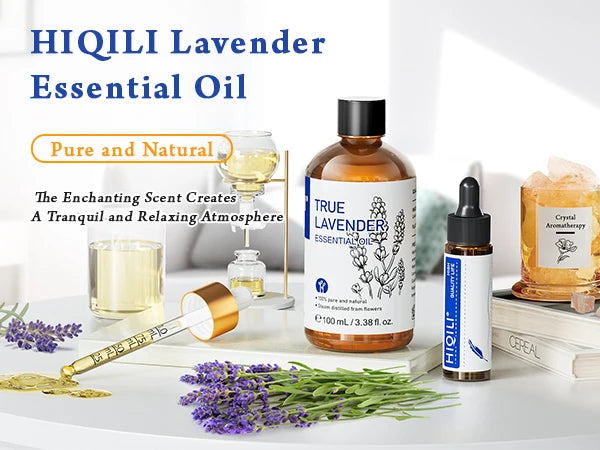 HIQILI 100% Pure Lavender Essential Oil 100ML Aromatherapy Diffuser Oil for Sleep Relaxation Diffuser Massage Skin Care