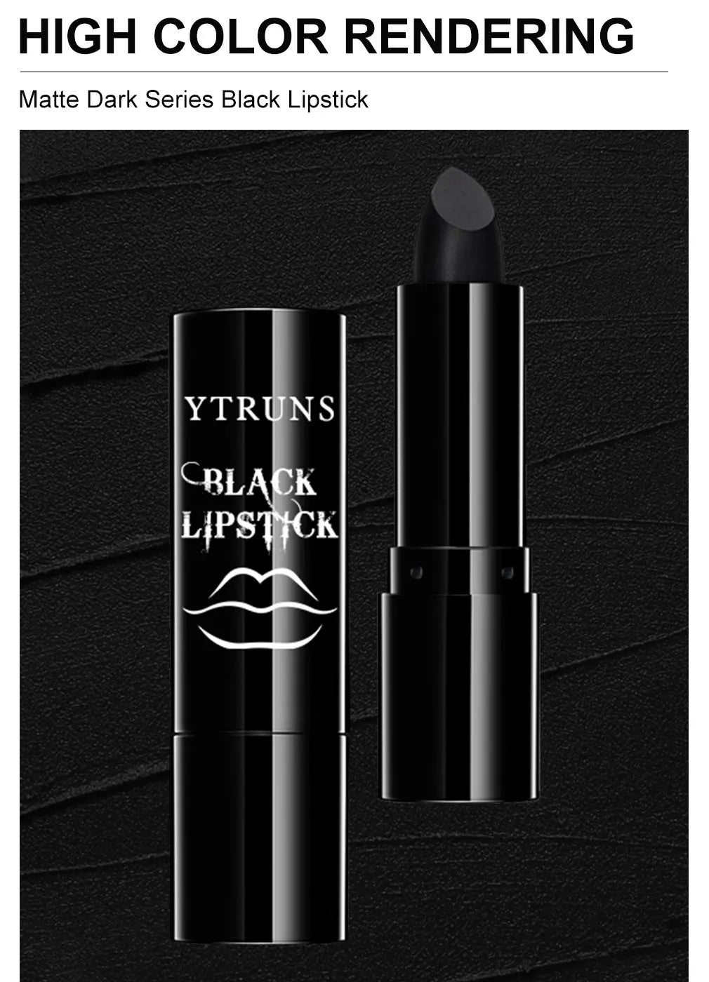 Matte Black Waterproof Lipstick – Long‑Lasting Dark Gothic Makeup