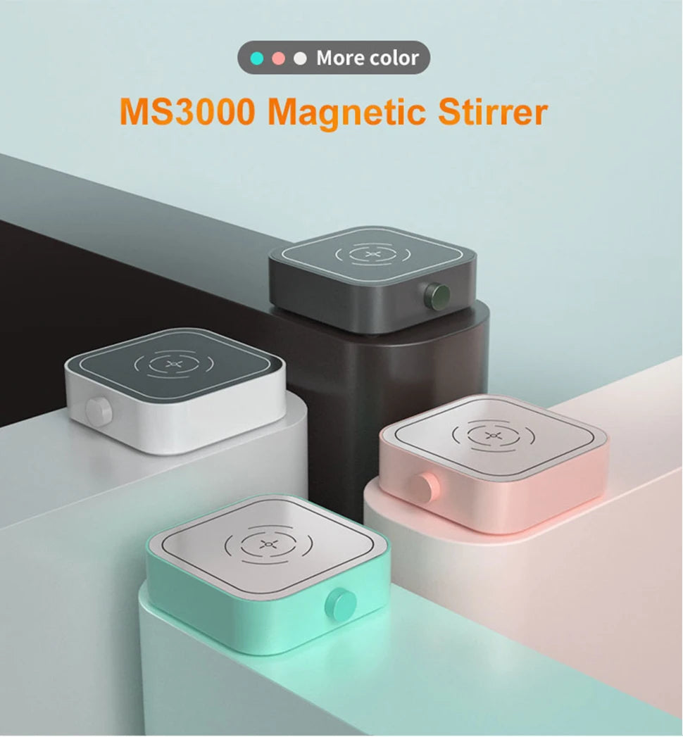 WESTTUNE Laboratory Magnetic Stirrer with Stir Bar 2000rpm/3000rpm Magnetic Mixer Max Stirring 3L Capacity Stir Plate Lab Supply