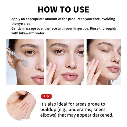 Lakrain Rice Peeling Ampoule Soft Exfoliating Face and Body Scrub Dead Skin Cells Blackhead Remover for All Skin Types  korean skin care