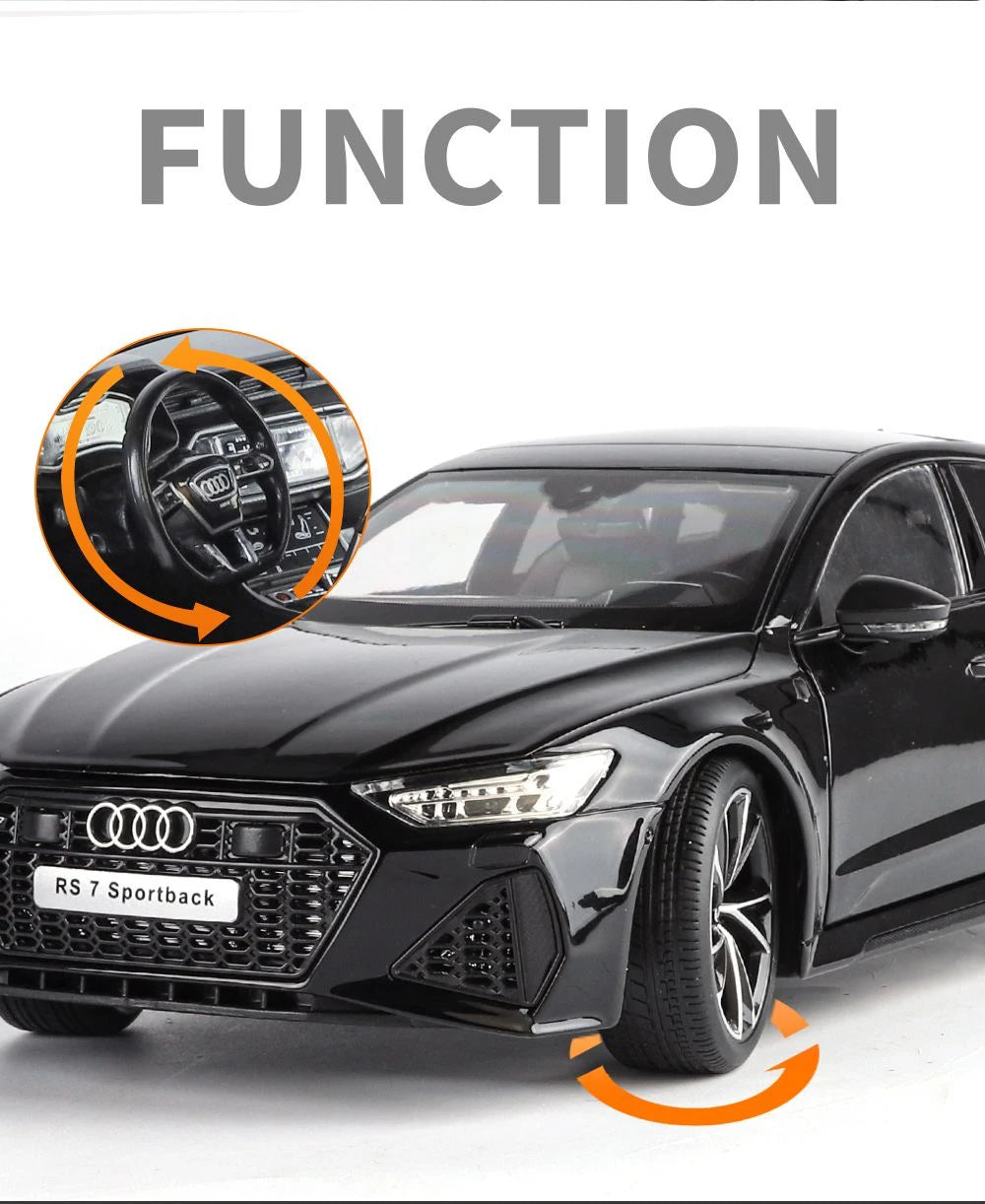 Key Remote Control Version 1:18 AUDI RS7 Alloy Sports Car Model Diecast Metal Racing Vehicle Car Model Sound Light Toy Gift