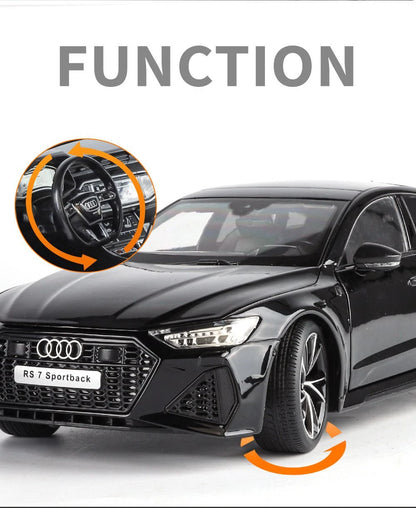 Key Remote Control Version 1:18 AUDI RS7 Alloy Sports Car Model Diecast Metal Racing Vehicle Car Model Sound Light Toy Gift