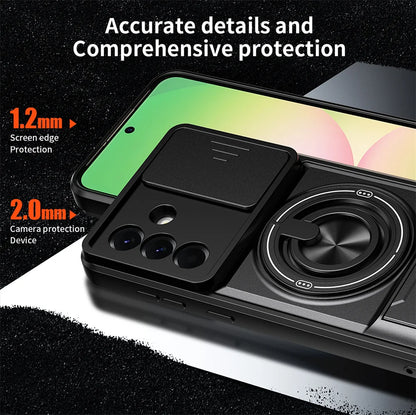 Magnetic Ring Holder Phone Case for Samsung Galaxy A56 A55 A37 A36 A35 A34 A26 A17 A16 A15 A14 4G 5G Slide Camera Protect Cover
