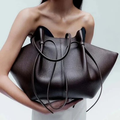 New leather shoulder bag, large capacity commuter women's bag, high-quality handbag, fashionable casual tote bag