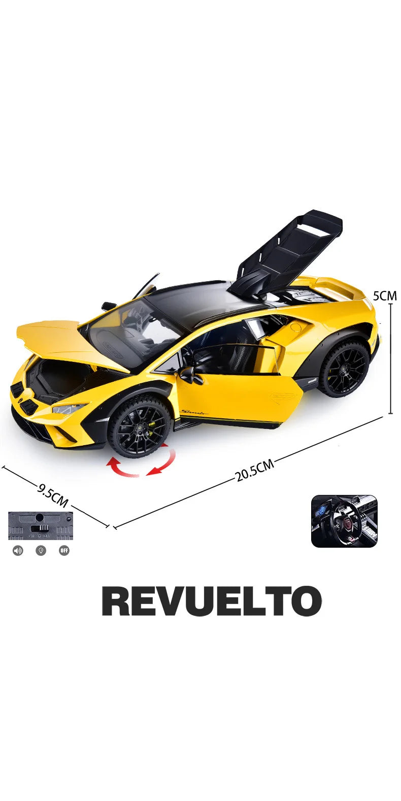 Lamborghini Huracan Sterrato 1:24 Alloy Scale Car Model Diecast Metal Vehicle Miniature Car Sound＆light Toy Car Gift