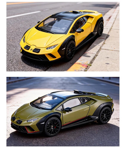 Lamborghini Huracan Sterrato 1:24 Alloy Scale Car Model Diecast Metal Vehicle Miniature Car Sound＆light Toy Car Gift