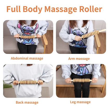 Curved Wood Therapy Massage Tool Massage Roller Lymphatic Drainage Massager Handheld for Release Cellulite Relieve Muscle Stress