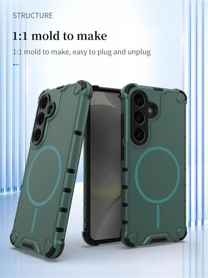 Anti-slip Bumper Armor Magnetic Phone Case For Samsung S24 S25 S26 Plus S23 Ultra A56 A55 A54 A35 A34 A25 A15 For Magsafe Cover