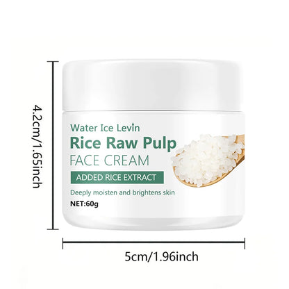 Rice Pulp Cream Hydrating and Nourishing Moisturizer Soothes,Anti Aging Remove Wrinkles Firming Pores Removing Acne Whitening