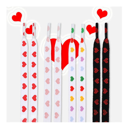 New Flat Love Heart Shoelaces for Women's Men's Sneakers Suitable for AJ/AF1 High Canvas Shoe Laces Sport Shoelace for Shoes