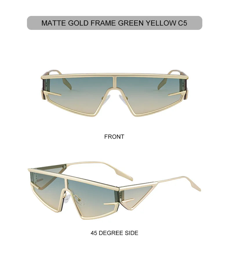 Y2K Punk Shield Irregular Sunglasses Women Luxury Brand Steampunk Cycling UV400 Goggle Eyewear Trendy WindProof Sun Glasses 2026