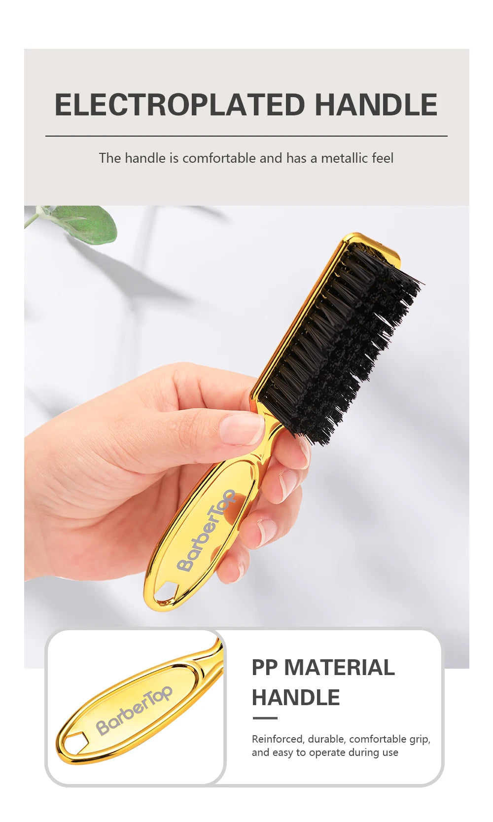 Soft Hair Cleaning Brush Barber Plastic Handle Retro Neck Duster for Salon Hairdressing Styling Tool to Remove Comb Breaks