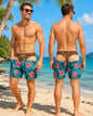 funny men's swimsuit American Flag Swim Trunks Leopard Thong Illusion USA Stars Stripes Novelty Board Shorts Quick Dry Beach