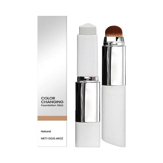 All Skin types 2-in-1 Color-Changing Foundation Stick Liquid With Brush Lightweight Moisturizing Brightening
