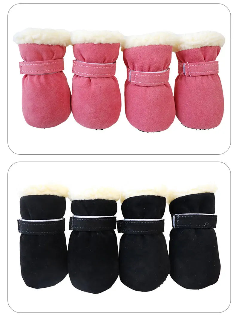 Winter Waterproof 4Pcs Warm Non-slip Snow Boots for Small Breeds Dogs Puppy Outdoor Walking Dog Socks Bootie Pet Paw Care