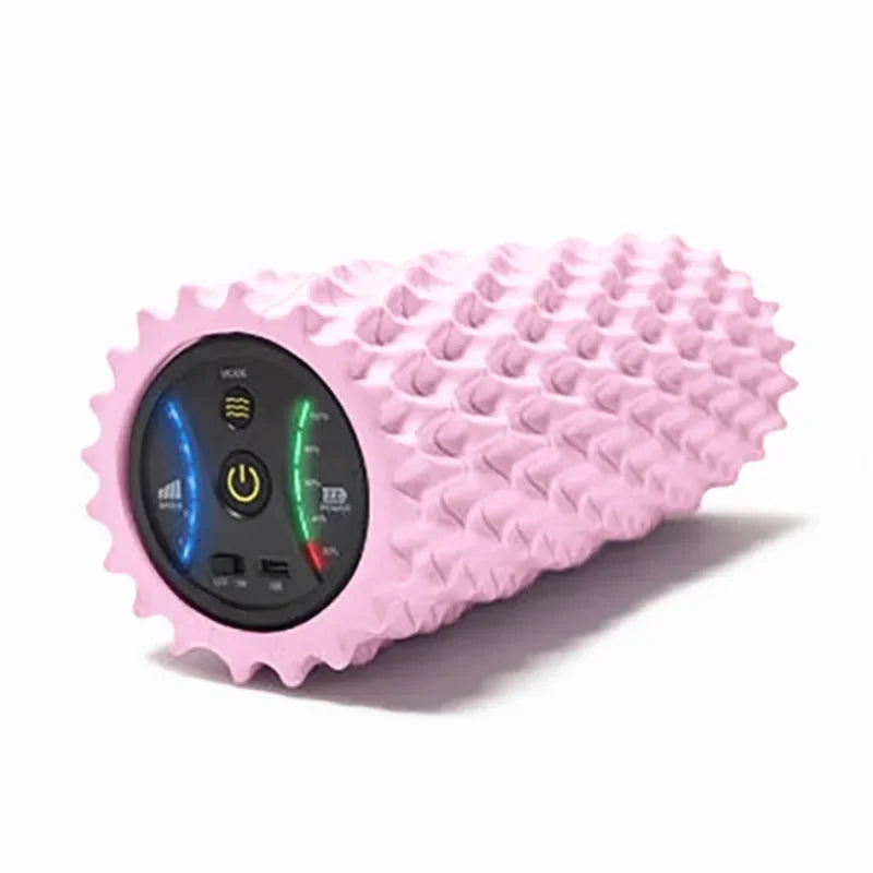 .Foam Shaft Electric Foam Roller Yoga Home Gym Vibration Massage 4 Or 5 Speeds Column Muscle Relax Deep Tissue USB Rechargeable