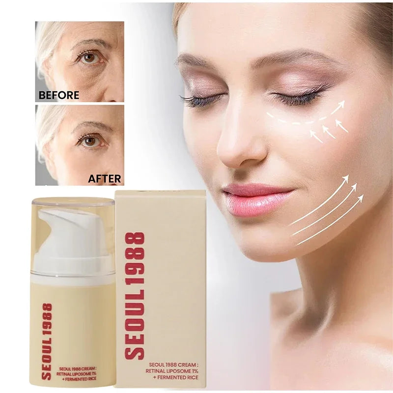 Seoul 1988 Retinal Liposome Face Cream,Snail Mucin Essence Rice Moisturizing Soothing Toner,Retinol Eye Serum,Korean Skincare