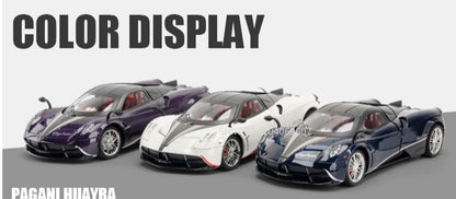 Pagani Huayra 1:18 Model Car Diecast Alloy Sport Cars Sound Light Pull Back Shock Absorption Models Festival Gift