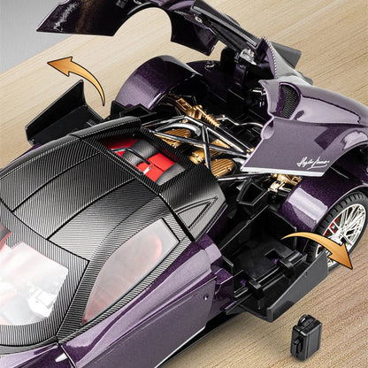 Pagani Huayra Dinastia 1:18 Alloy Racing Car Model Diecasts Metal Sports Car Vehicles Model Simulation Sound Light Kids Toy Gift