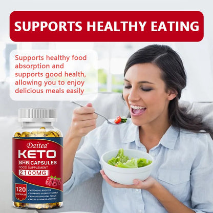 Keto BHB Capsules 2100mg - Supports Weight Management, Energy, Concentration, Promoting Metabolism, Ketogenic Diet Ketone Supplement