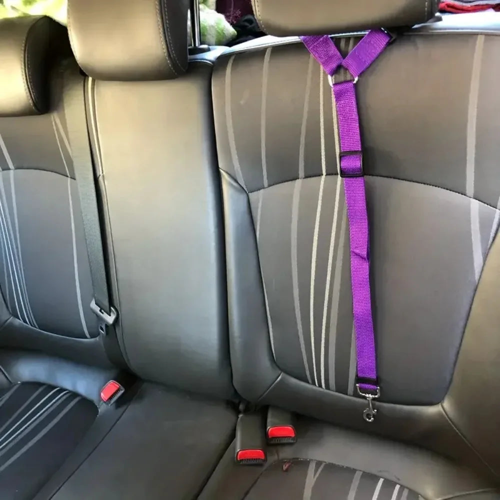Pet Dog and Cat Seat Belt Car Headrest Restraint Adjustable Safety Rope Car Seat Belt Dog Accessories for Small Dogs (1Pc)
