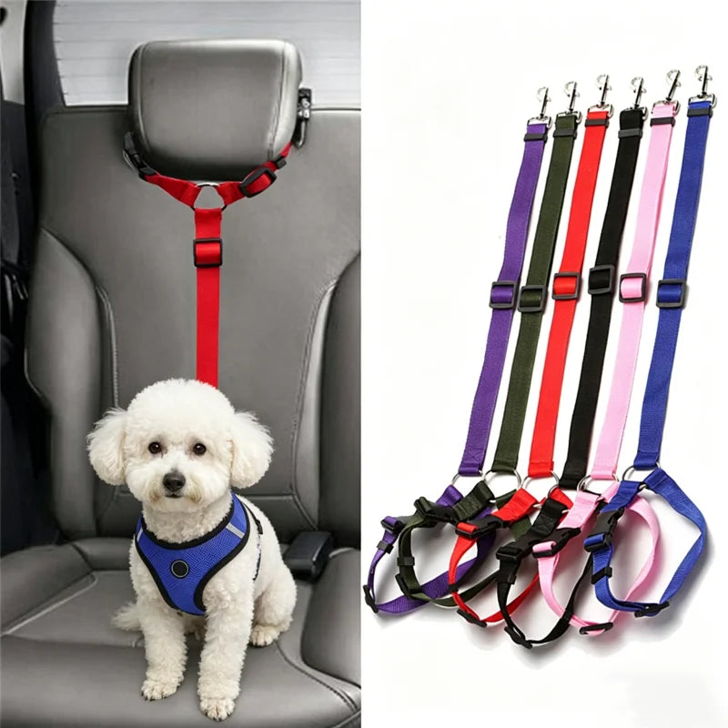 Adjustable Anti-Escape Pet Car Seat Belt Dog Cat Headrest Safety Restraint Rope Portable Travel Safety Leash For pets