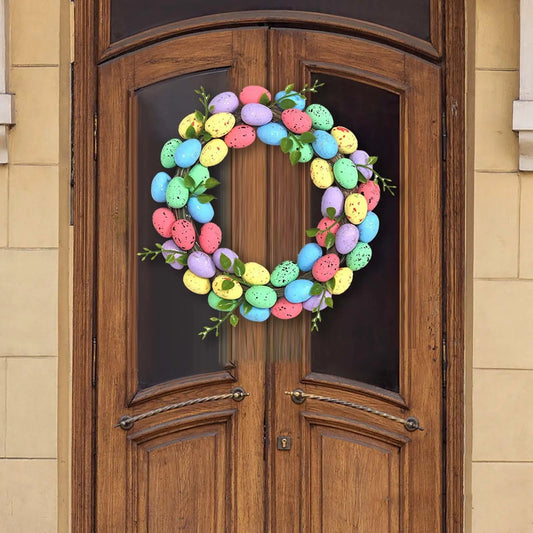 Easter Garland Creative Easter Egg Element Wreath Window Door Garden Gate Decorative Hanging Holiday Party Decor Door Sign